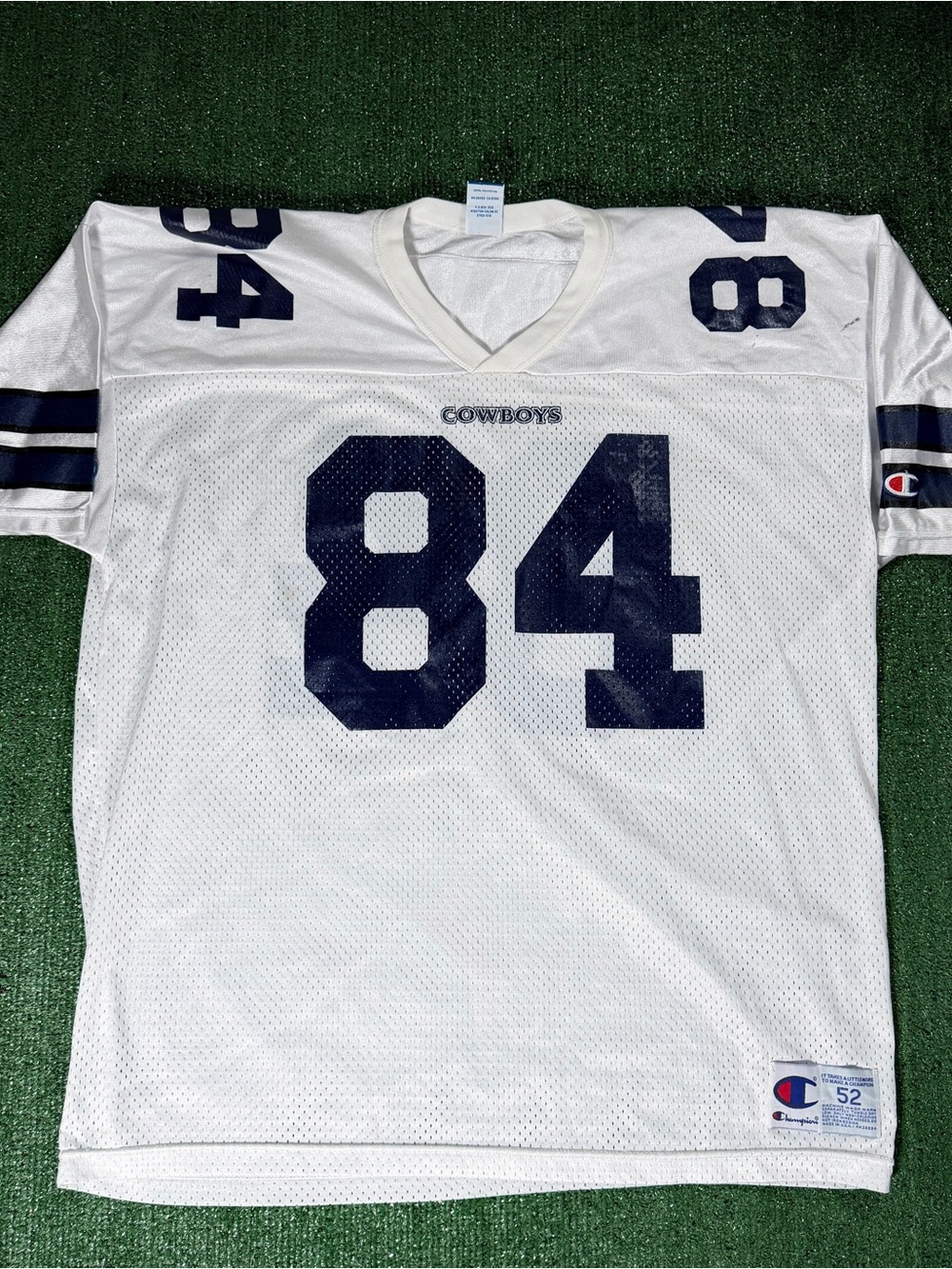 Vintage Champion Dallas Cowboys Jay Novacek Size 52 White NFL Football Jersey